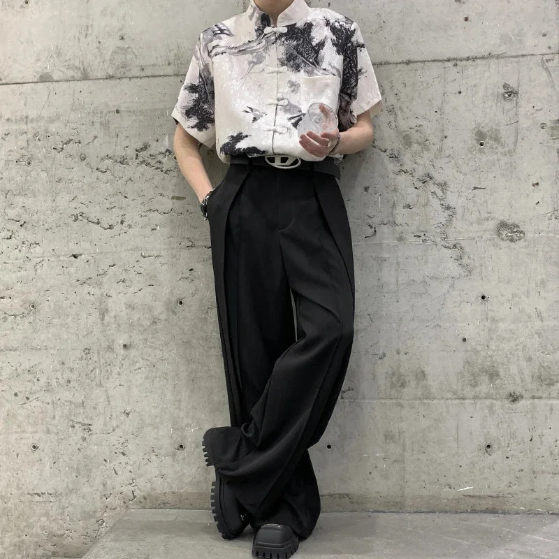 Aonga Wide Leg Pleat Front Suit Pants