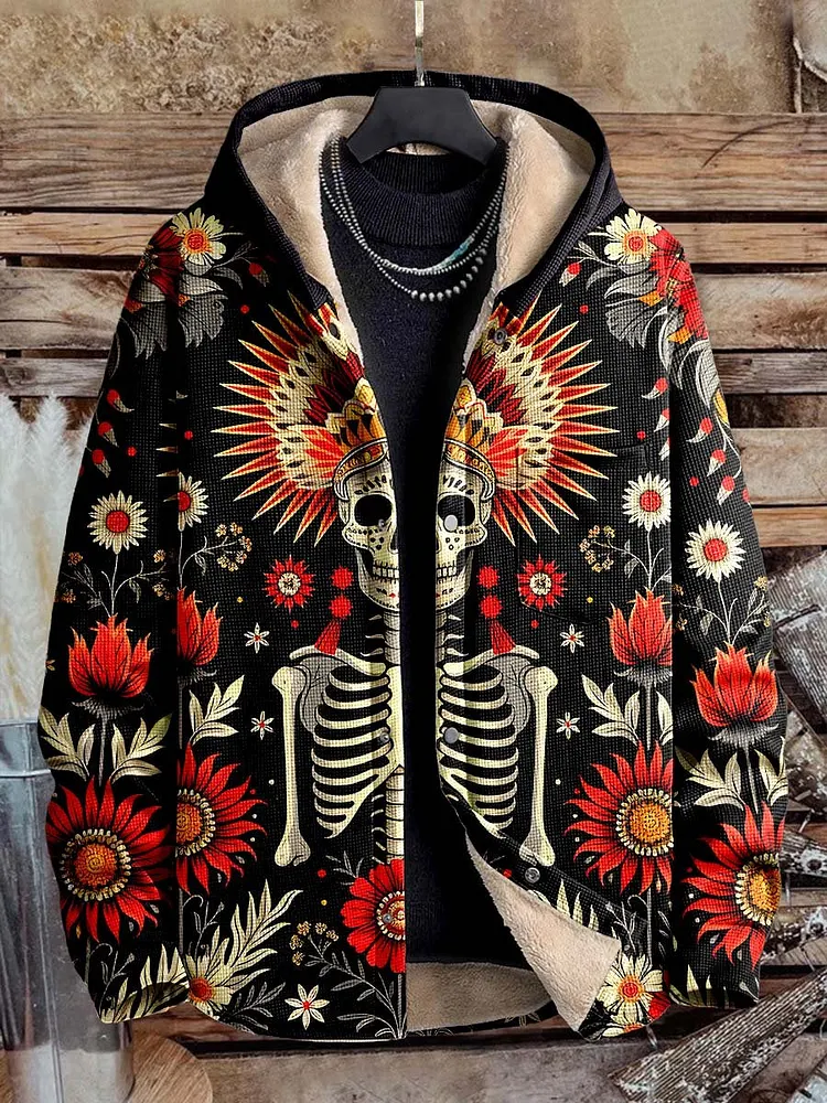 Blue and Black Aztac Print Casual Hoodie Sweatshirt main image 1