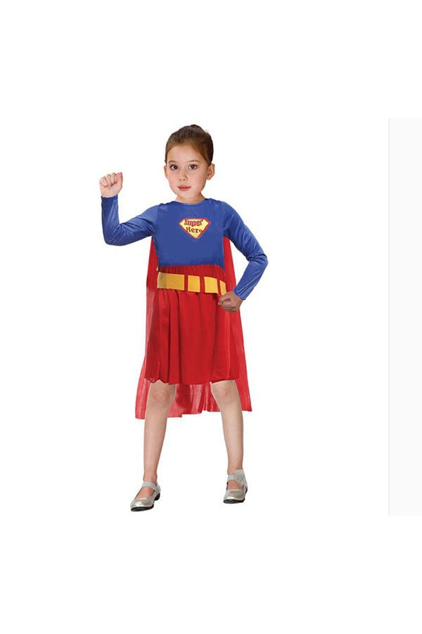 Cool Halloween Supergirl Kids Costume For Girl Red-elleschic