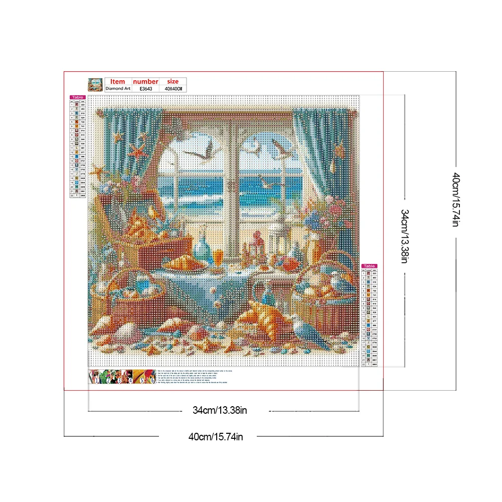 Diamond Painting - Full Round Drill - Sea View(Canvas|40*40cm)