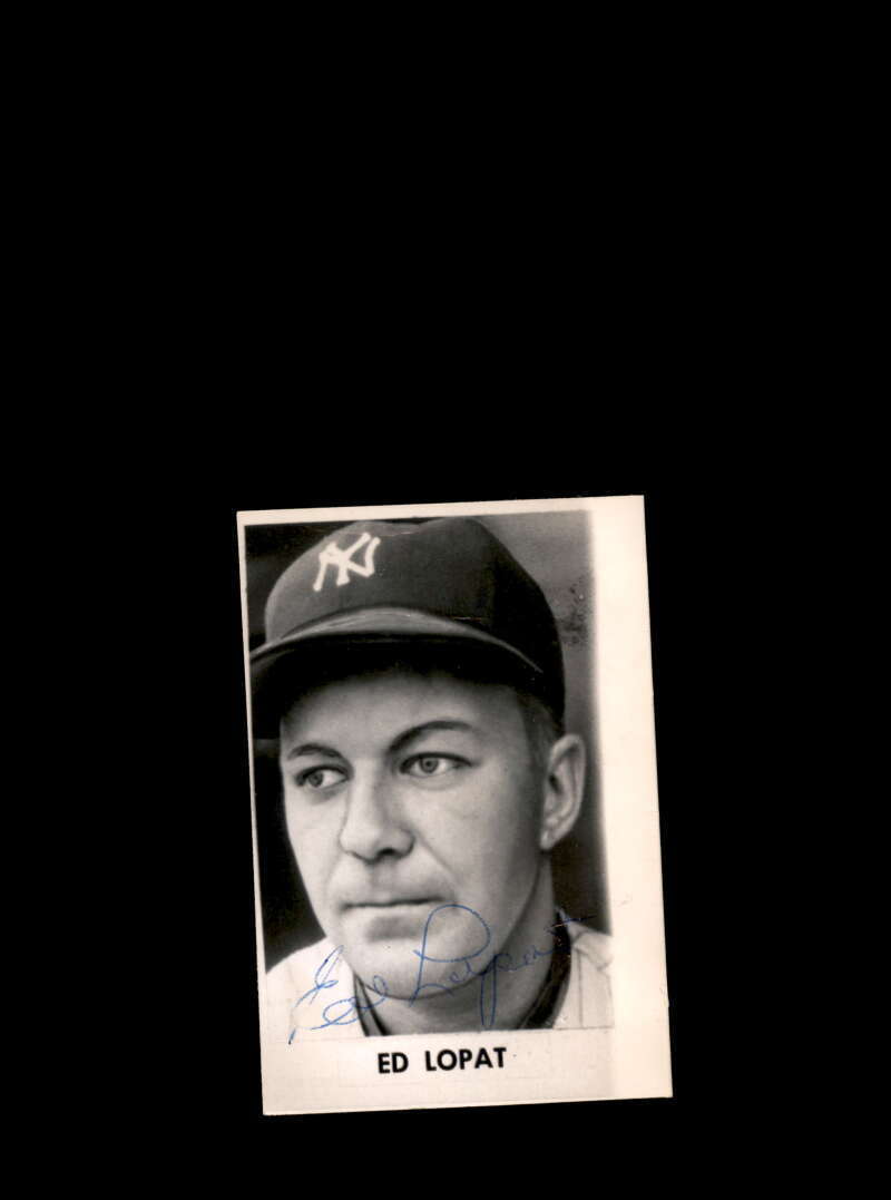 Ed Lopat JSA Coa Signed Vintage 3x4 1950 Original New York Yankees Photo Poster painting