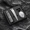 Multi-Blade Shaver Manual Shaver Men's Portable 5-Ply Head Portable Mini Shaver and Shaver Holder - Gray