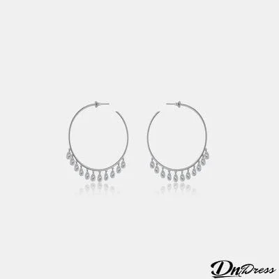 Inlaid Zircon 925 Sterling Silver Earrings