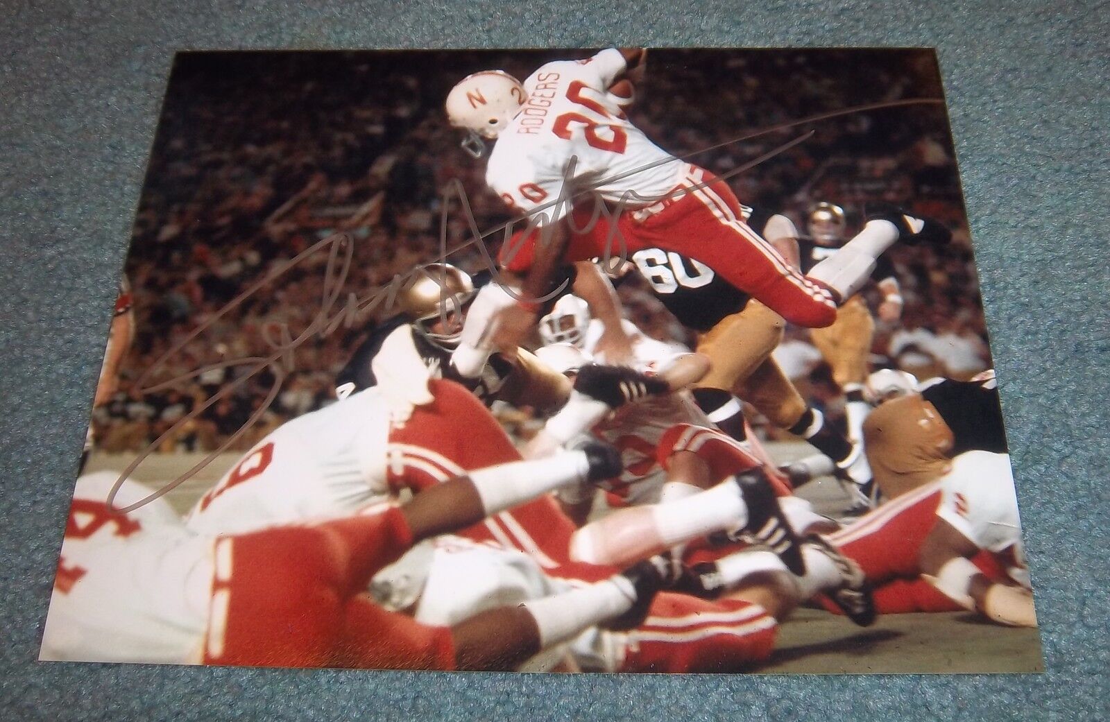 Nebraska Huskers Johnny Rodgers Signed Autographed 8x10 Photo Poster painting 1972 Heisman A