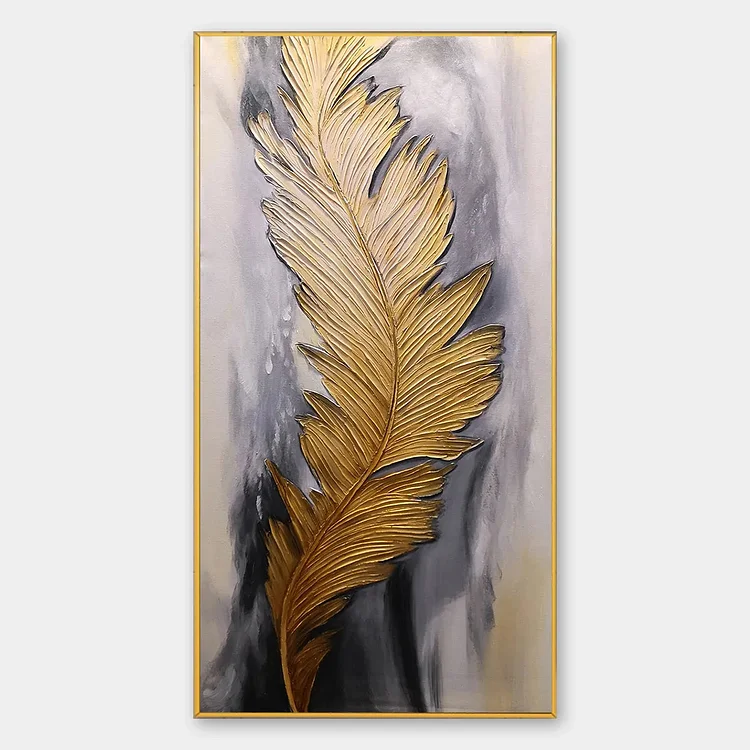 BLEMISHED SKY: Abstract Feather Oil Painting（Canvas painting）