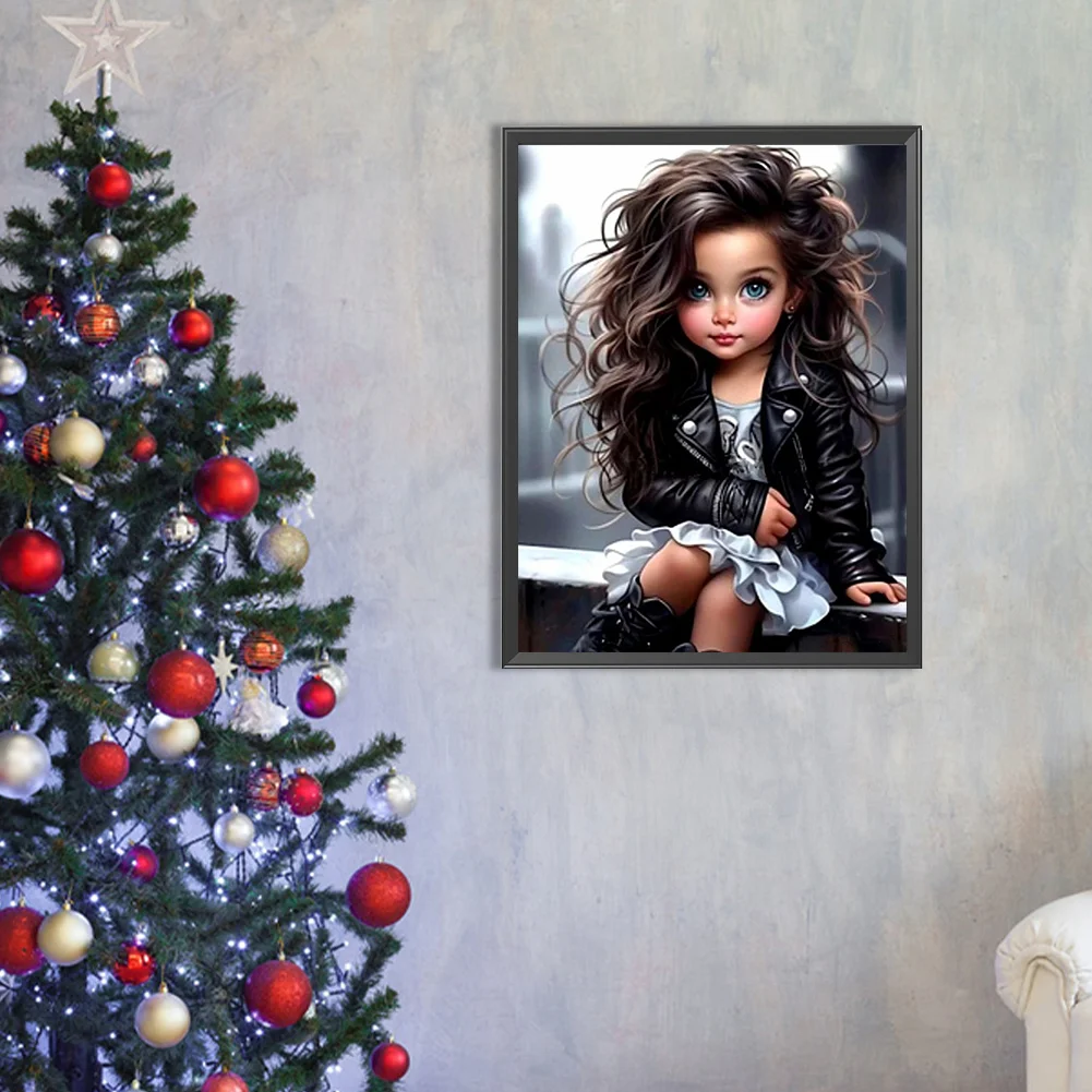 Diamond Painting - Full Round Drill - Sweet Cool Girl(Canvas|30*40cm)