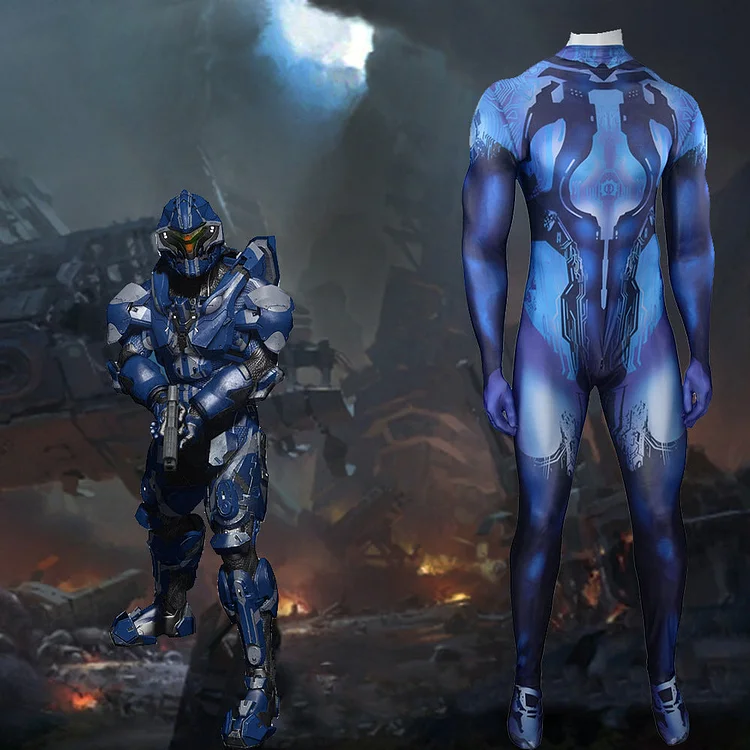 Halo 5 Guardians Cosplay Costume Bodysuit Jumpsuit Superhero Halloween Outfits-elleschic