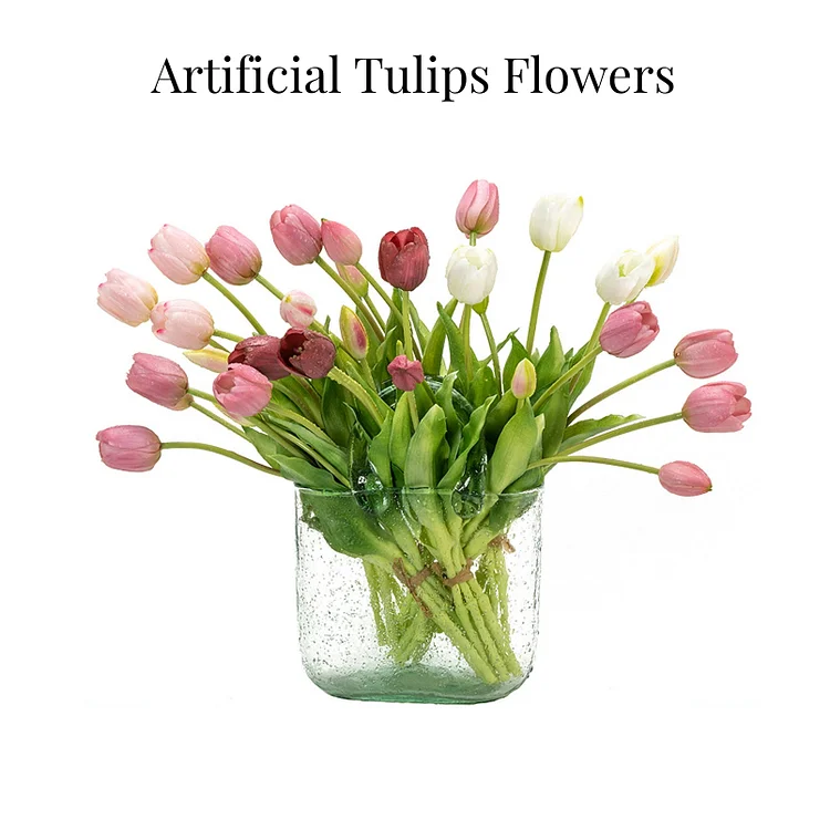 🔥On Sale🔥Artificial Tulips Flowers - Real Touch Latex Bouquet - UV resistant, Waterproof,Windproof