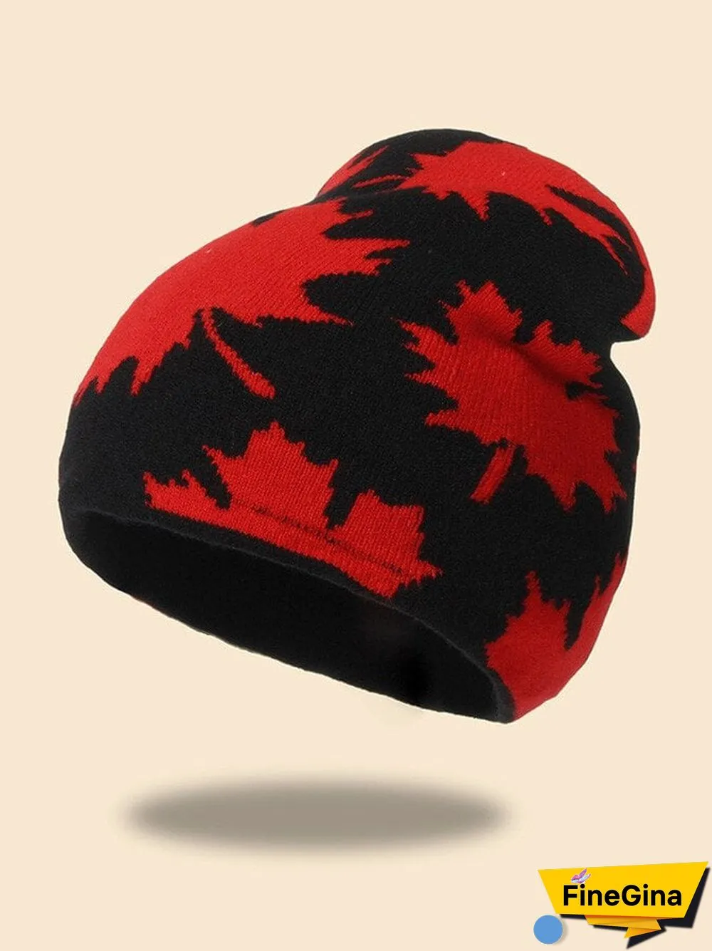 Maple Leaf Knitted Beanie