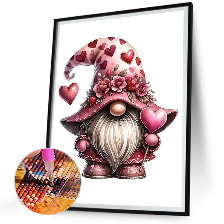 Diamond Painting - Full Round - Valentines Day Gnome(30*30cm)-1117916.08