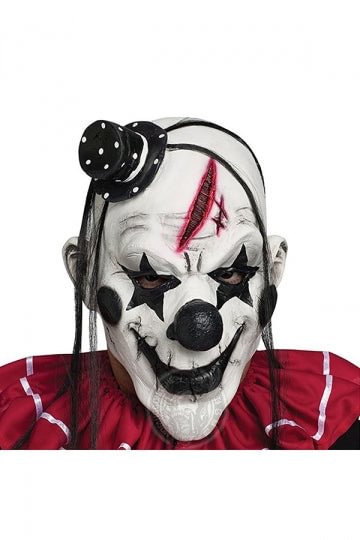 Scary Duivel Clown Latex Mask For Halloween Cosplay Party White-elleschic