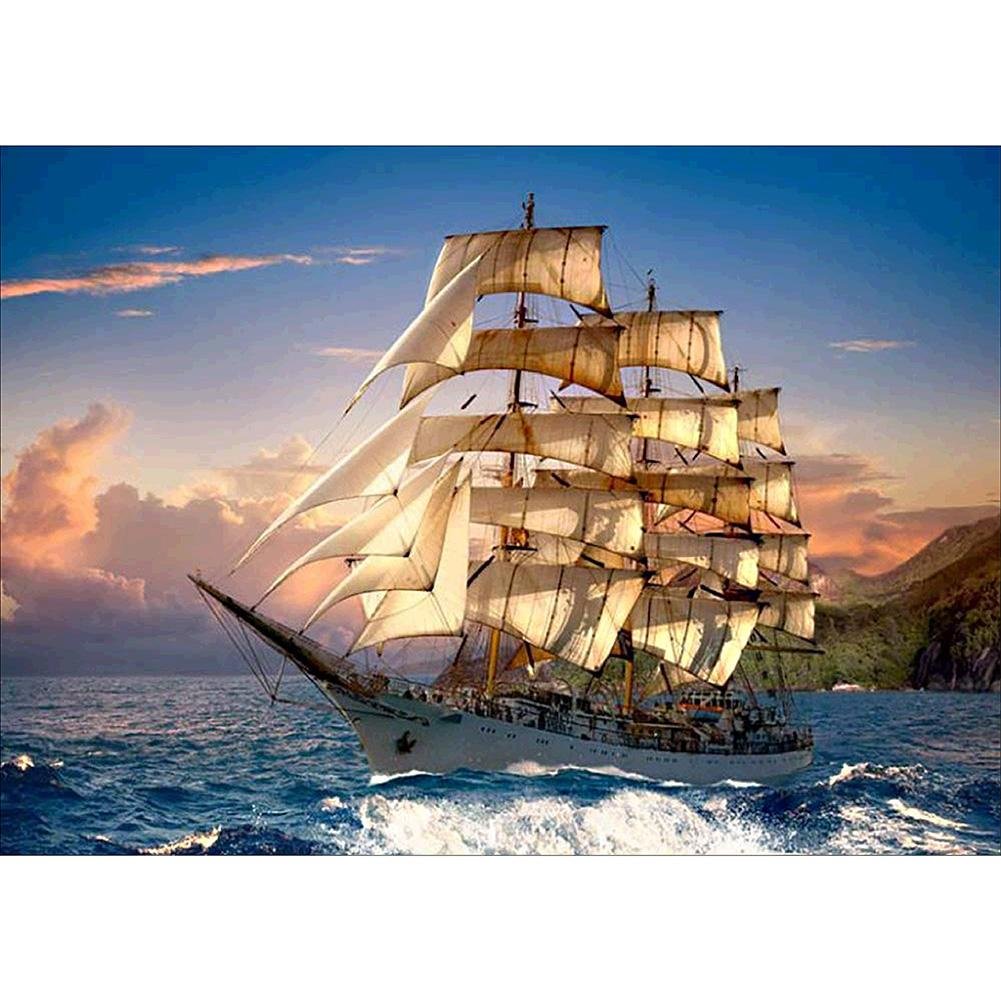 Sailboat - Full Round - Diamond Painting