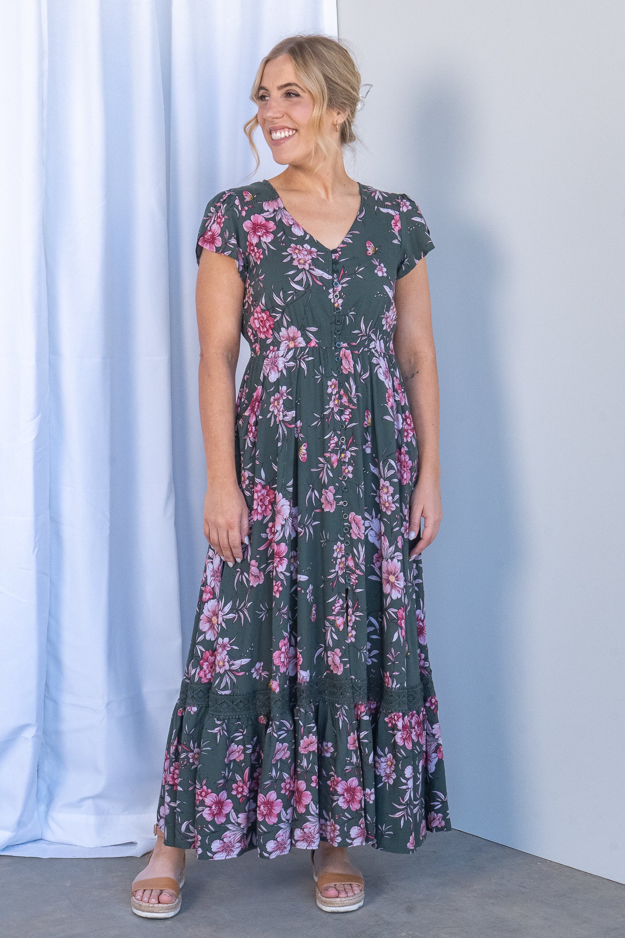 Xanthe Maxi Dress in Forest Green