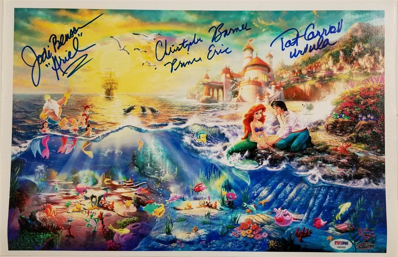 The Little Mermaid cast signed Benson/Barnes/Carroll 11x17 Photo Poster painting canvas PSA COA