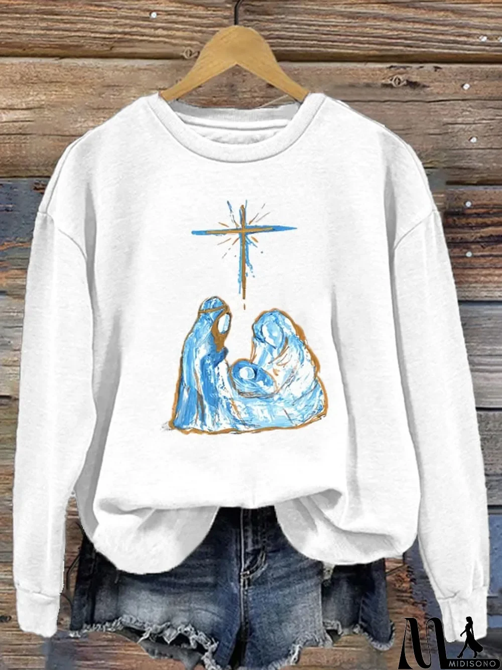 MidiSono - Faith Women's Casual Printed Sweatshirt