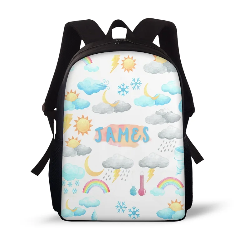 Personalized Cloud School Bag Name Backpack, Customized Schoolbag Travel Bag For Kids
