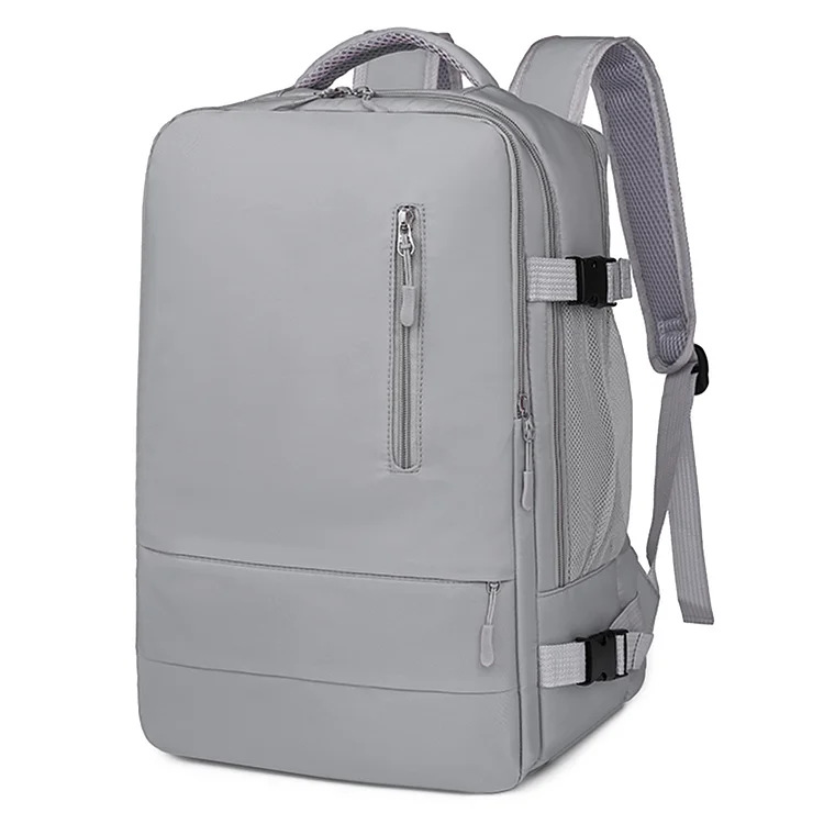 Unisex Backpack Multi-Pockets Casual Bag Business Trip Travel Bag (Grey)