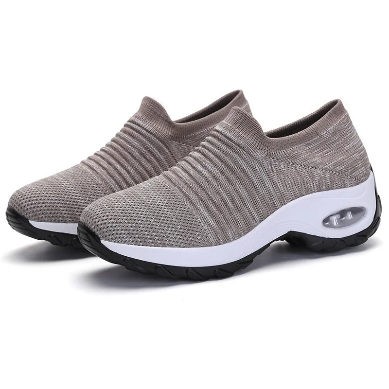 2022 Women Sneakers Running Shoes Sports Shoes Breathable Mesh Comfortable Platform Shoes Air Cushion Sneaker Lightweight
