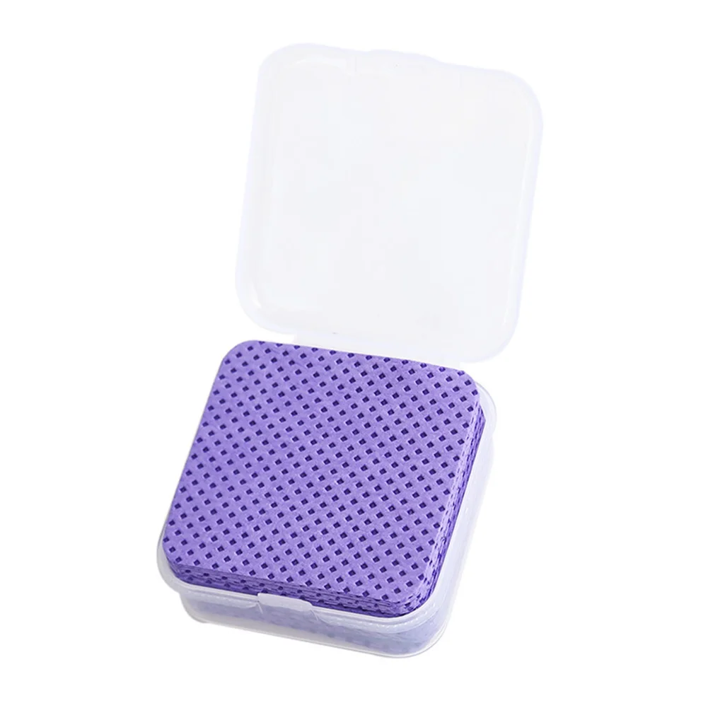 50 Pcs Purple Glue Wiping Cloth Soft Glue Remover Pads for Cleaning Glue