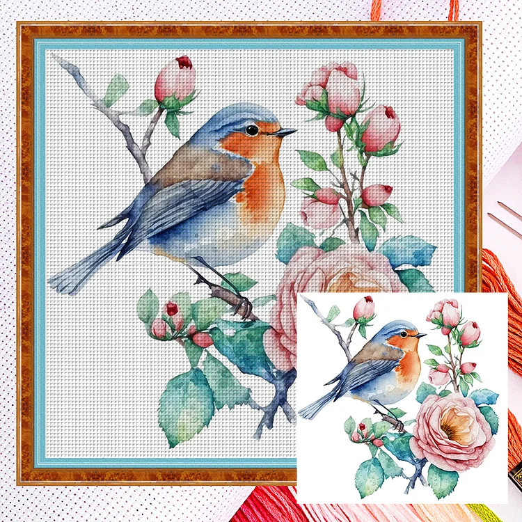 Flowers And Birds (20*20cm) 18CT Counted Cross Stitch gbfke