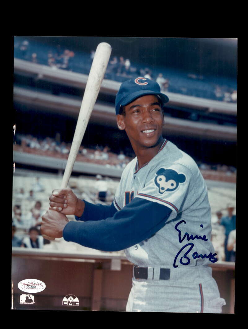 Ernie Banks JSA Coa Signed 8x10 Photo Poster painting Autograph