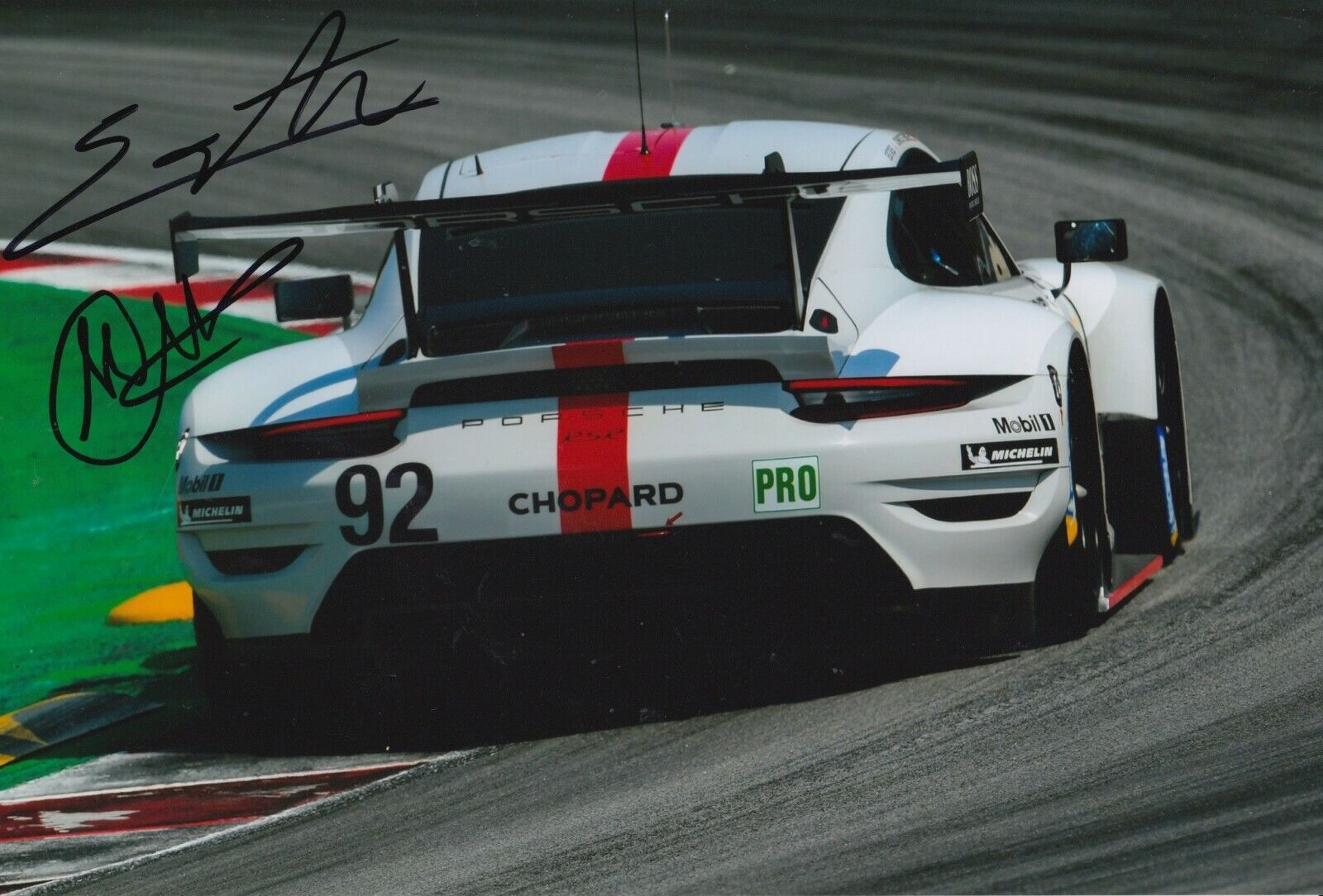 Christensen and Estre Hand Signed 12x8 Photo Poster painting - Le Mans Autograph Porsche 1.