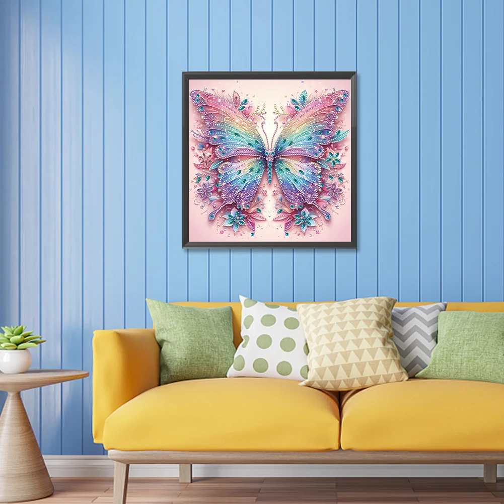 Diamond Painting - Partial Special Shaped Drill - Butterfly(Canvas|30*30cm)