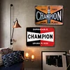 2PCS bougie d’allumage championne - Ensemble de panneaux en métal(20*30cm/30*40cm) - Garage