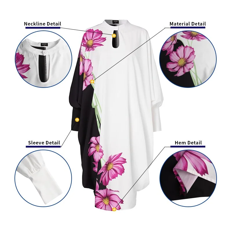 VONDA Women Dress 2022 Summer Spring Long Bat-Sleeve Solid Dresses Elegant Knee-Length Party Robe Ladies Bohemian Party Vestidos