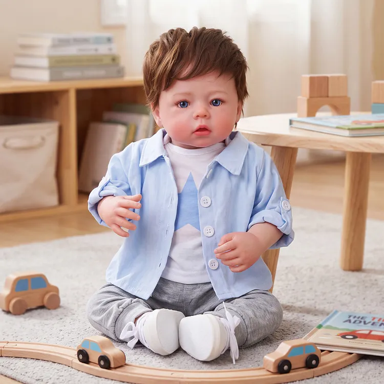 Lendor&trade; 20" Realistic Baby Boy Doll with Rooted Hair