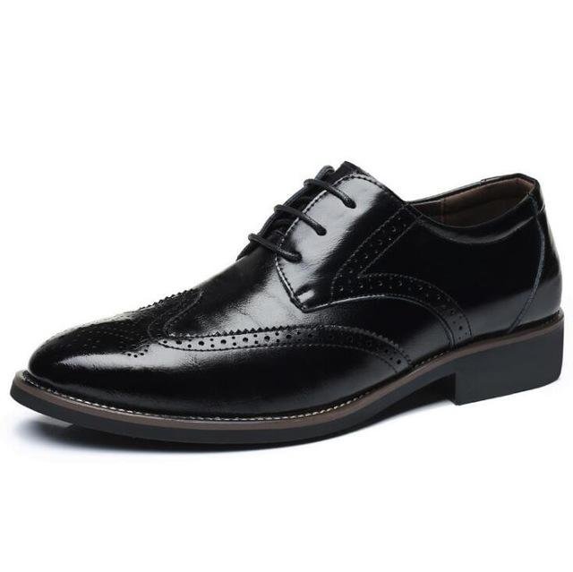 Men Fashion Flat Casual Shoes Leather Oxfords Shoes