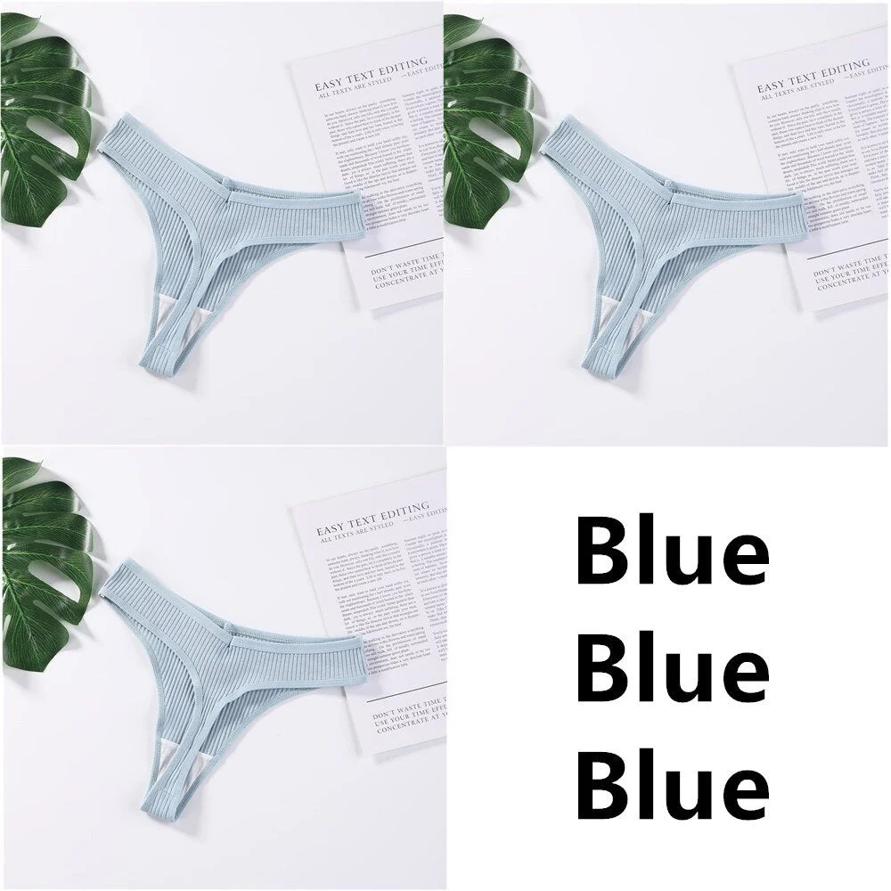 3Pcs/Set Panties G-String Ladies Sexy Panties Ladies Ladies Thong Underwear Low Waist Solid Comfortable Cotton Panties Lingerie