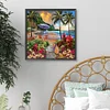 Diamond Painting-DIY Full Round Drill Abstract Beach(40*40 CM)