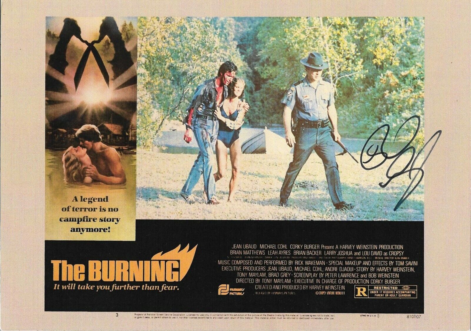 THE BURNING - RICK WAKEMAN GENUINE HAND SIGNED LOBBY CARD PICTURE