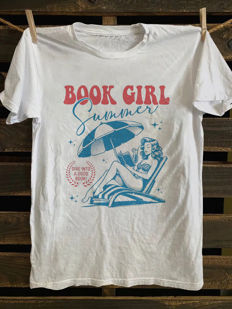 Book Girl Summer T-shirt