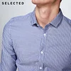 SELECTED Brand New casual 100%cotton stripes slim fit three quarter sleeves shirts men |418231517