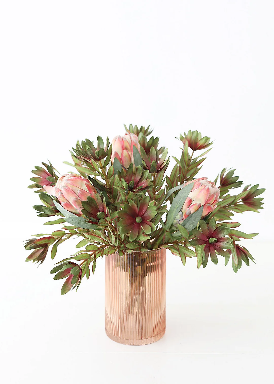 Faux Protea Flower in Coral Yellow - 18.5"
