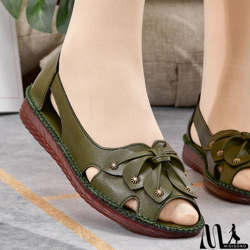 MidiSono - Women's Extra Soft Rubber Sole Non-Slip Fish Mouth Sandals for Summer