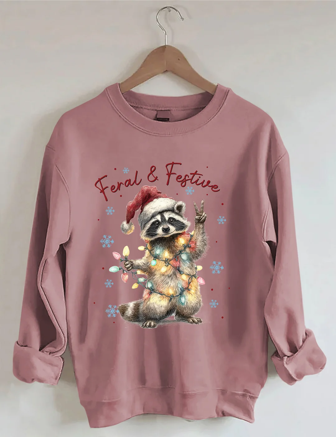 Feral And Festive Raccoon Sweatshirt