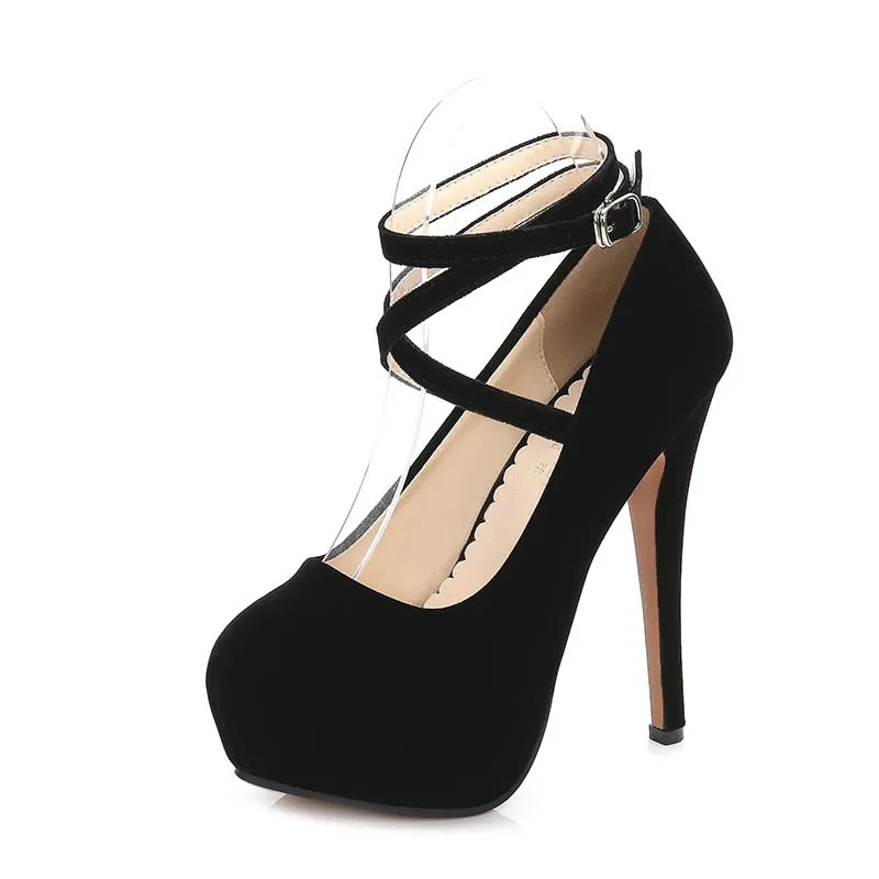 comemore Striptease High Heel Shoes on Platform Casual Blue Black Red Women Stilettos Dance Evening Party Pumps Large Size 44 46