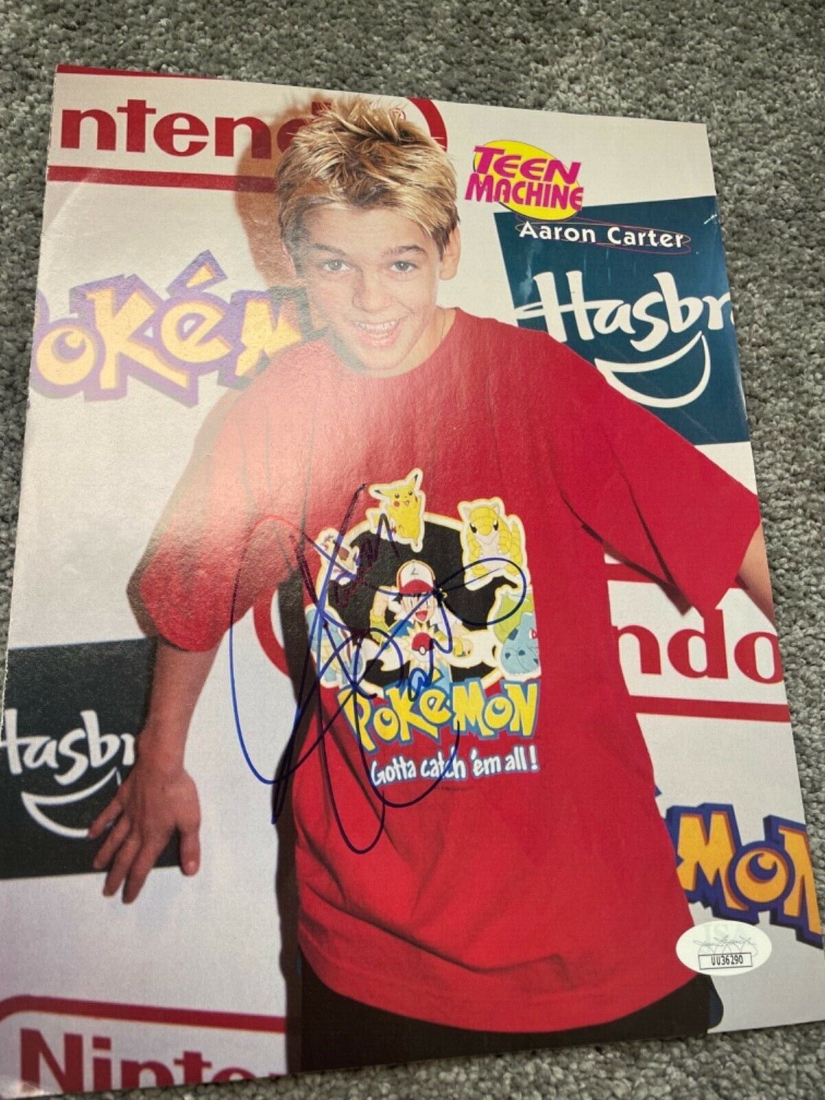 Aaron Carter signed JSA COA vintage magazine picture nick carter bsb psa bas