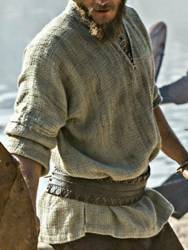 Mens solid color Viking long sleeve clothing / [viawink] /