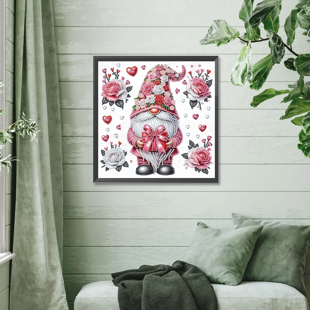Diamond Painting - Partial Special Shaped Drill - Love Gnome(Canvas|30*30cm)
