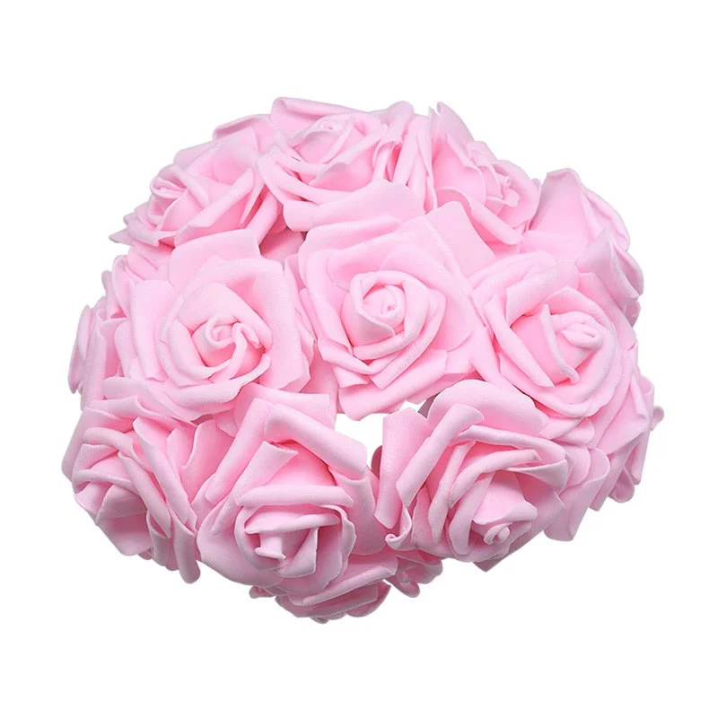 24Pcs/lot Artificial Rose Bouquet Decorative Foam Rose Flowers Bride Bouquets for Wedding Home Party Decoration Wedding Supplies