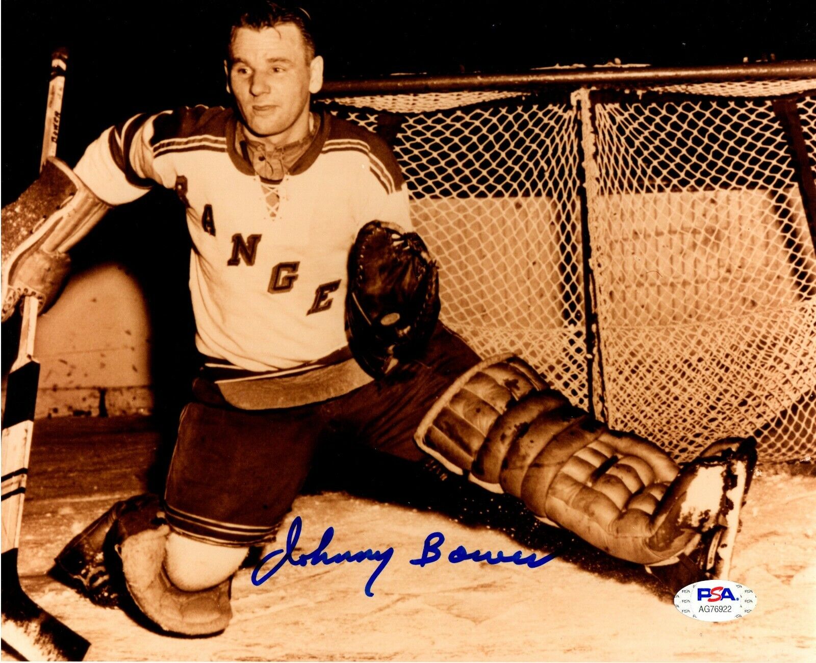 Johnny Bower autographed signed 8x10 Photo Poster painting NHL New York Rangers PSA COA