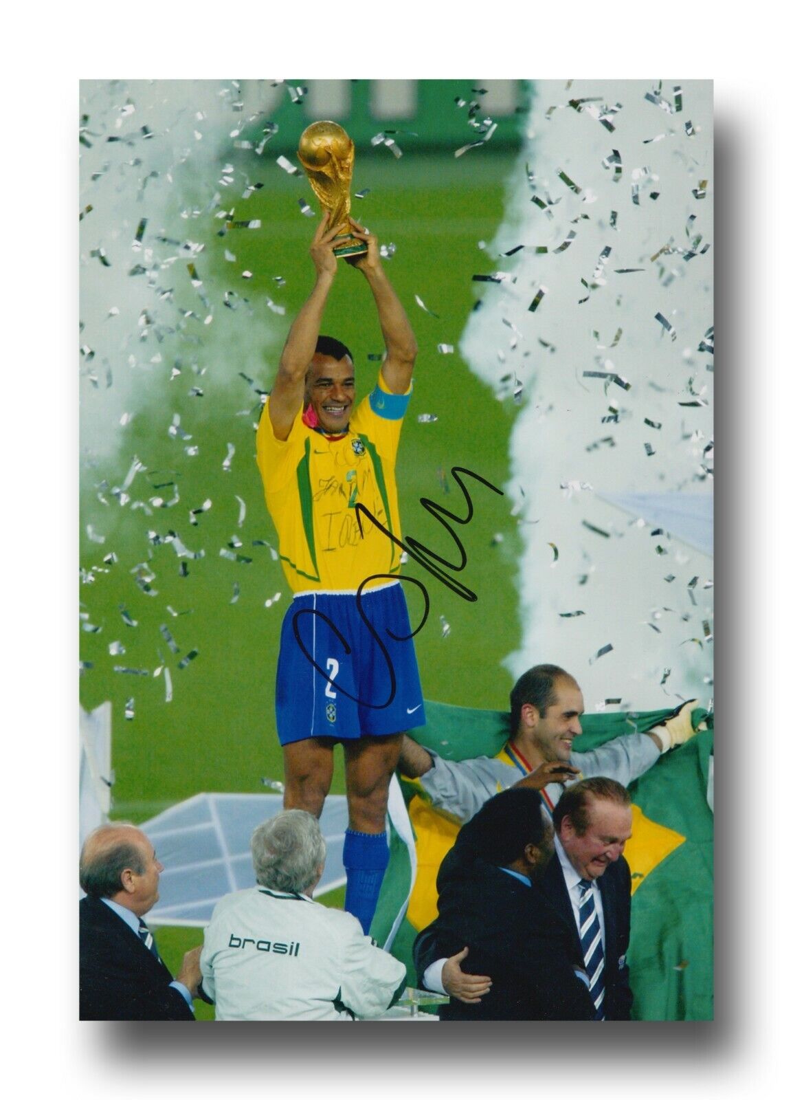 CAFU HAND SIGNED 12x8 Photo Poster painting - BRAZIL - FOOTBALL AUTOGRAPH.