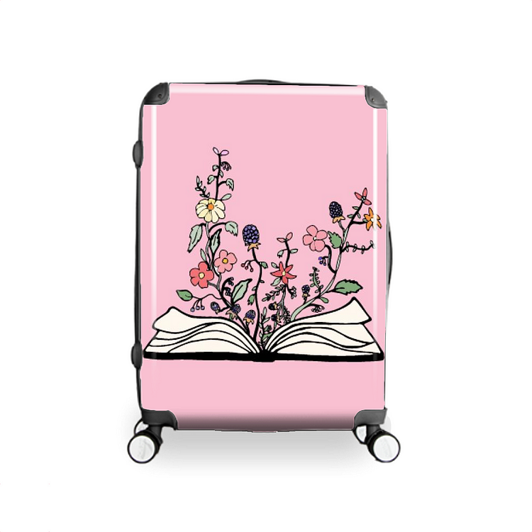 Flowers Growing From Old Book, Flower Hardside Luggage