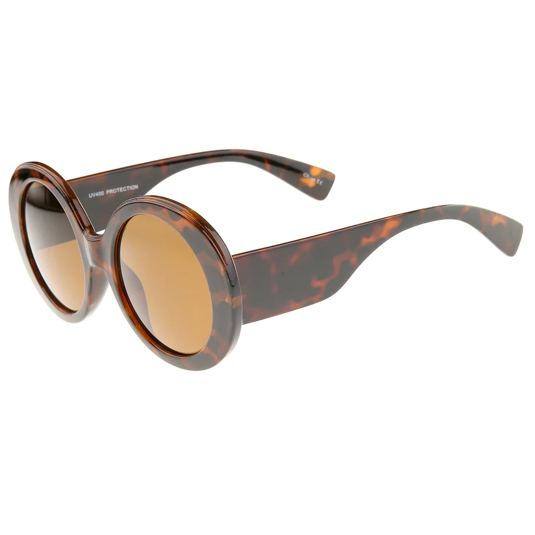 Womens High Fashion Glam Chunky Round Oversize glasses 50mm