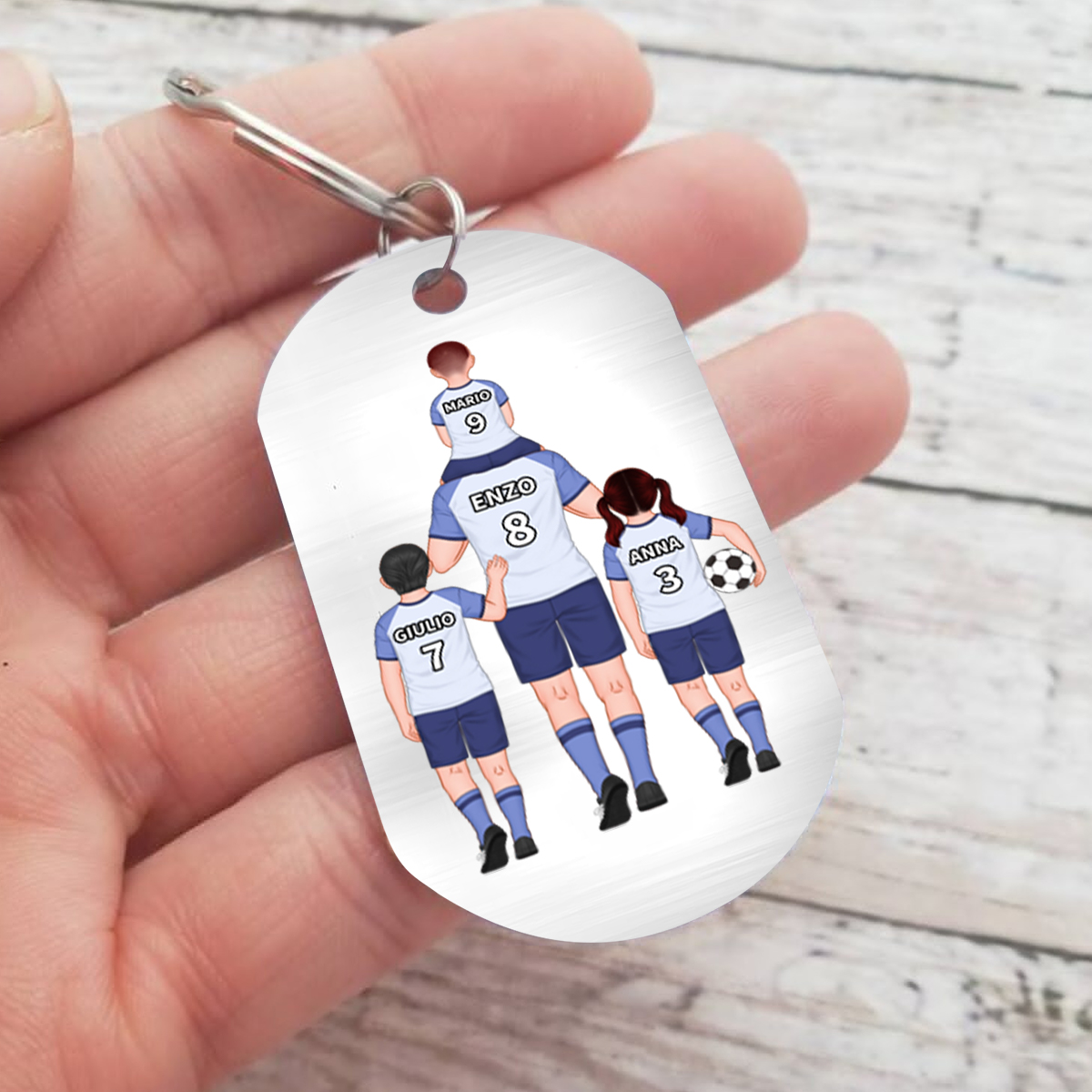 Nostro Papà è nostro eroe-Portachiavi con immagine e nomi personalizzati regalo per papà