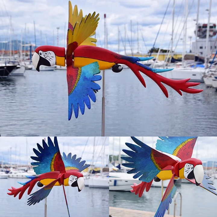 （Garden Upgrade）Garden Decoration Whirligig Windmill - Parrot Macaw